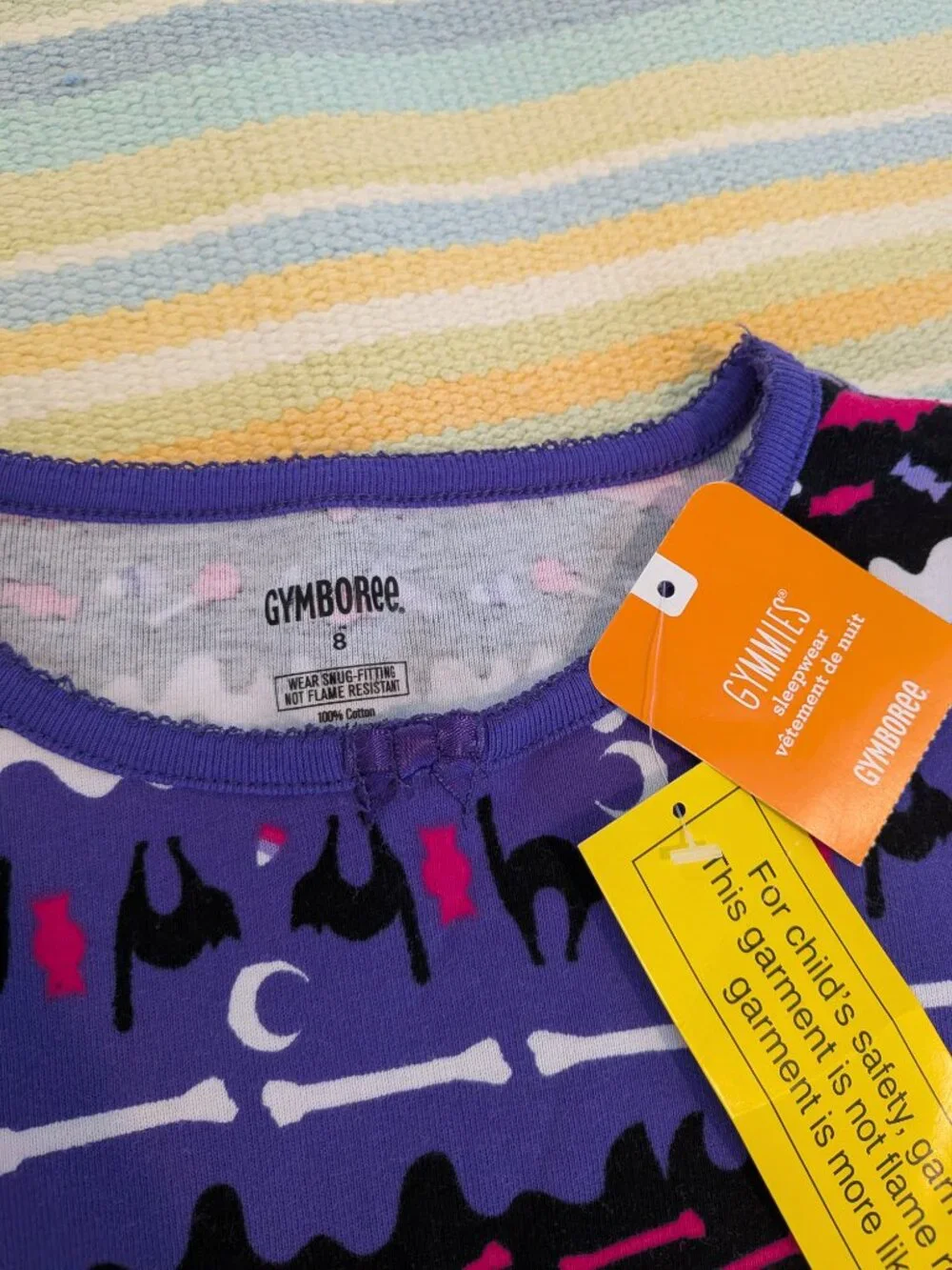 NWT Gymboree Girls' Size 8 Halloween Fair Isle 2-Piece Cotton Pajamas Gymmies Pu